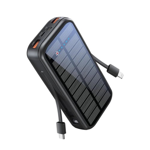 باور بانك شمسي EcoLight™ بسعة 20000mAh مع كابلات U...