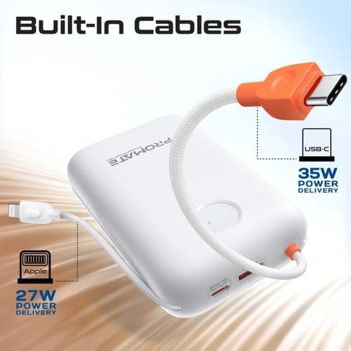 باور بانك مدمج بسعة 30000mAh مع كابل USB-C