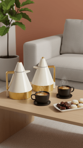 طقم ترامس شاي وقهوة بتصميم عصري وأنيق 1 لتر