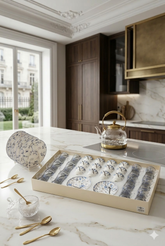 طقم أكواب شاي و فناجين قهوة مع الصحون