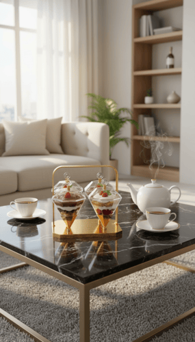 طقم حامل أطباق حلويات ومكسرات بتصميم راقٍ للضيافة