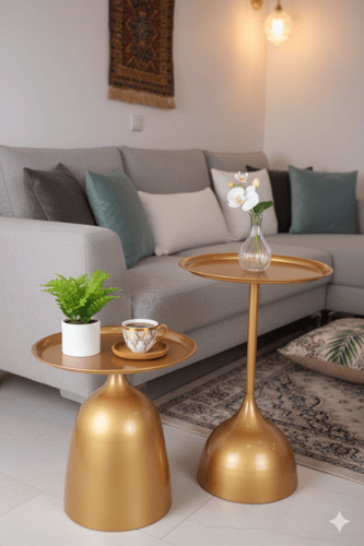 طاولات جانبية ذهبية