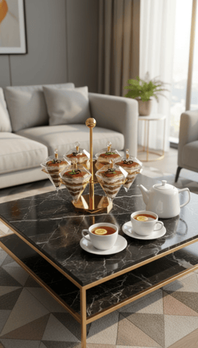 طقم حامل أطباق حلويات ومكسرات بتصميم راقٍ للضيافة
