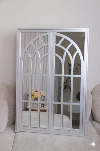 مرآة فنية بإطار شباك – لمسة من الفخامة العصرية، 97...