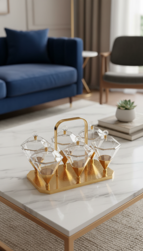 طقم حامل أطباق حلويات ومكسرات بتصميم راقٍ للضيافة