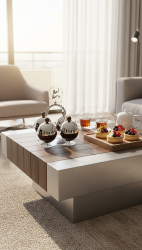 طقم حامل أطباق حلويات ومكسرات بتصميم راقٍ للضيافة