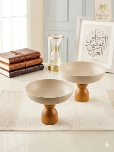 طقم ضيافة عصري فاخر – تصميم أنيق يجمع بين الفخامة والبساط-حاملان للمكسرات والحلويات