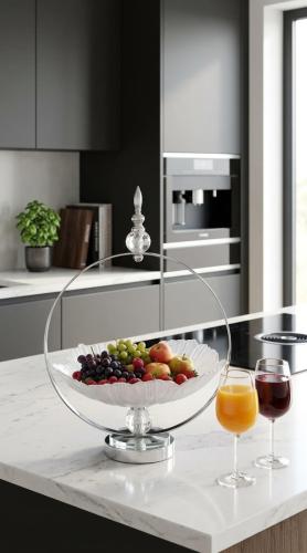 Luxury dessert and fruit serving tray with a raised base, featuring an elegant modern design for hospitality decor and tables