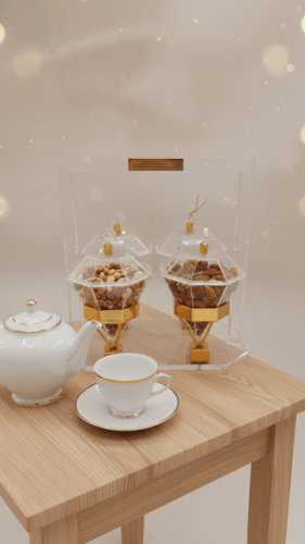 حامل اطباق حلويات ومكسرات أكريليك بتصميم أنيق