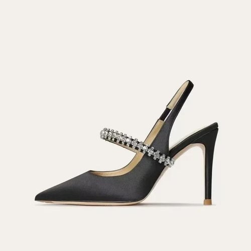 كعب أنيق مزين بكريستال