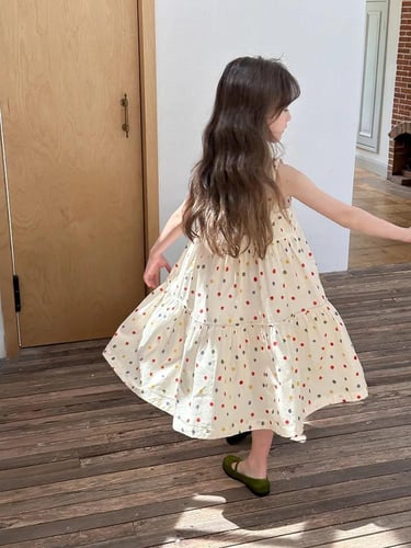 فستان صيفي بناتي بأكمام طويلة