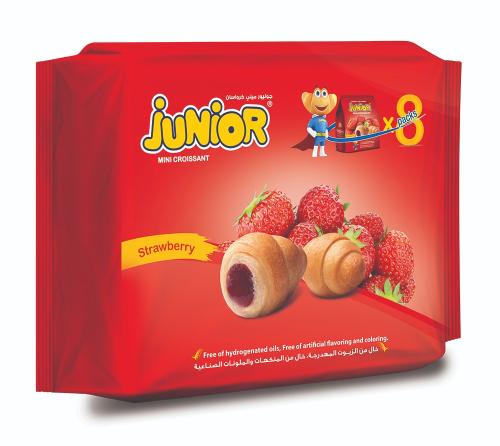 جونيور ميني كروسان فراولة كرتون 8 عبوة