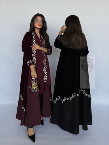 عباية شتوية اسود رقم H102