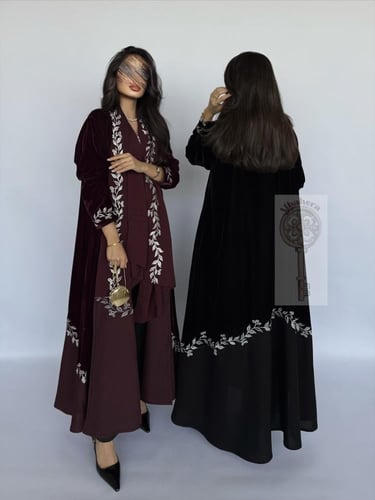 عباية شتوية عنابي رقم Z102