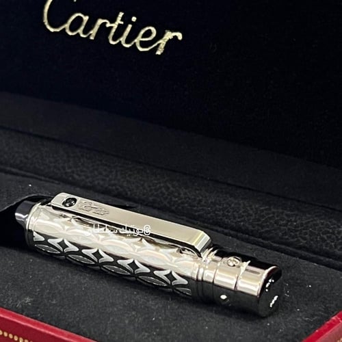 قلم كارتير أسود نقشة فضي ( غطاء )