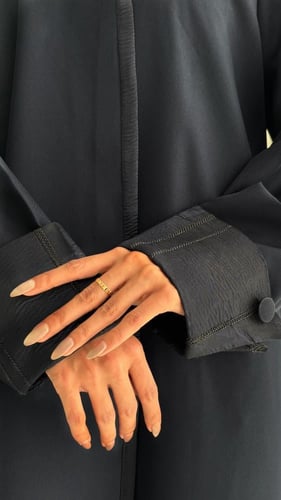 عباية كريب كتان كحلي 66