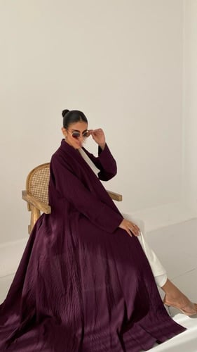 188 عباية نص كالوش كريب مع طرحة