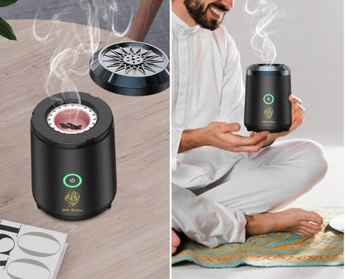 مبخرة كهربائية قابلة للشحن صغيرة الحجم من الراتنج...