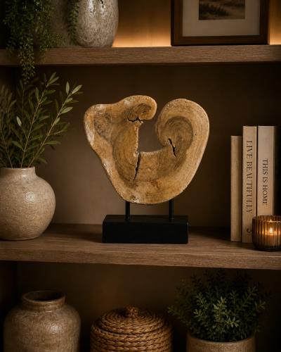 A wooden art piece