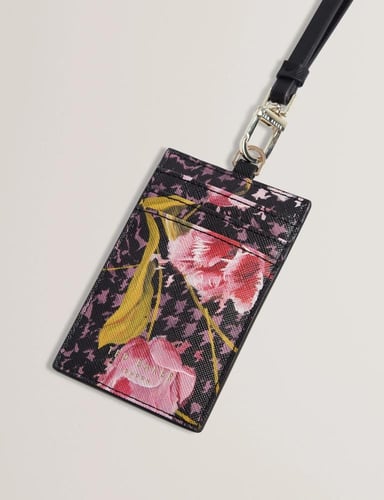 حامل بطاقة تيد بيكر Floral Check Print Lanyard