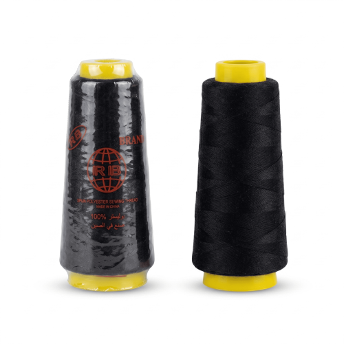 Black polyester sewing thread