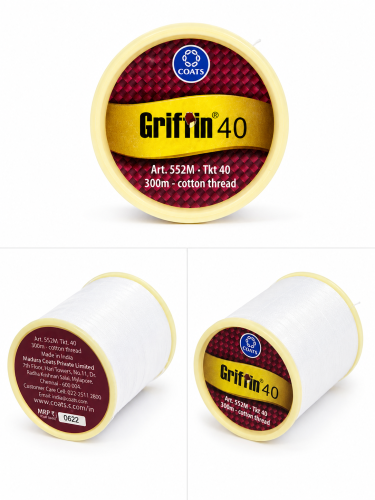 خيط قطن Coats Griffin 40 أبيض - 300 متر