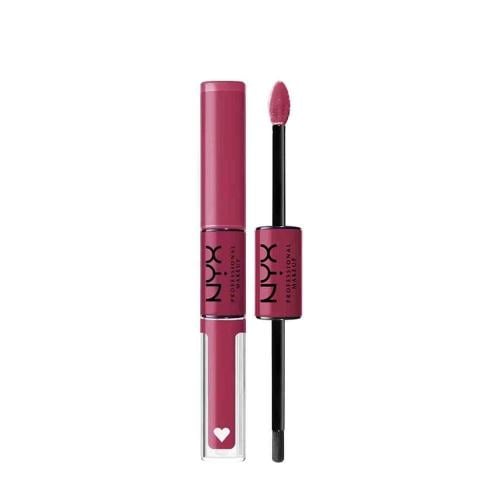 NYX red lipstick liquid with lip gloss - 16 Gold Glitter