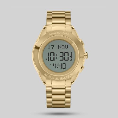 ساعة الفجر الحديث ستانلس ستيل مدور ذهبي كبير موديل...