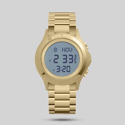 ساعة الفجر الحديث ستانلس ستيل مدور ذهبي كبير موديل...