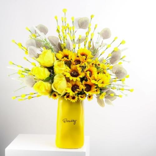 فازة الروز مع دوار الشمس الصناعي