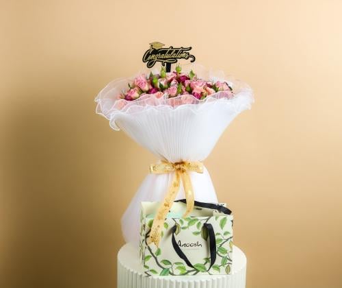 باقة الروز مع شوكلاتة انوش