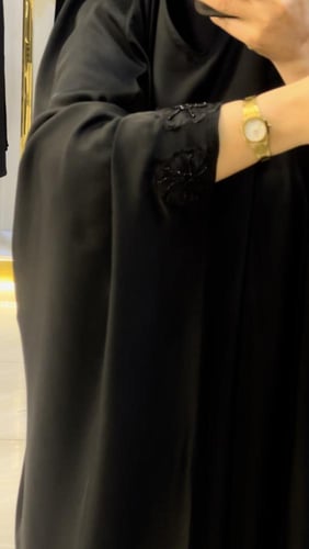 عباة الراس حرير كويتي اكمام كرستال ناعمة