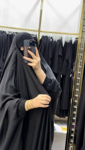 عباة الحرير الكويتي كرستال اسود