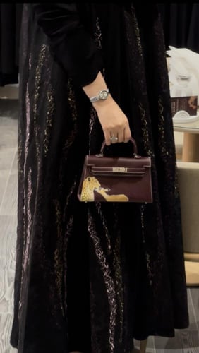 عباة دبل كلوش قماش انترنت اسود موف