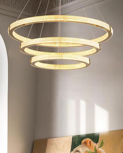 ثريا LED ثلاث حلقات دائرية مودرن