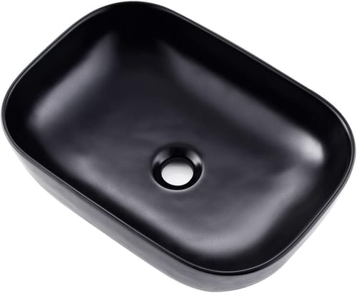 حوض بيضاوي أسود