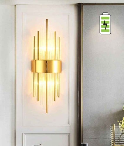 إبليك جداري مودرن ذهبي تعمل بالبطارية