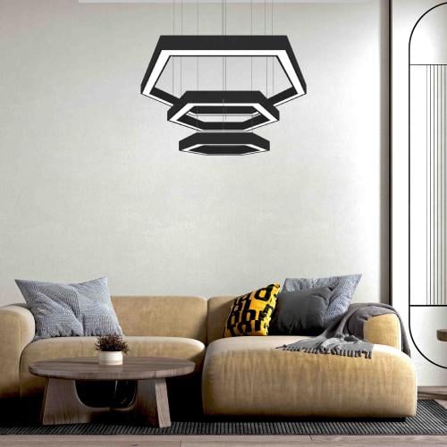 ثريا LED دائرية مفرد سوداء