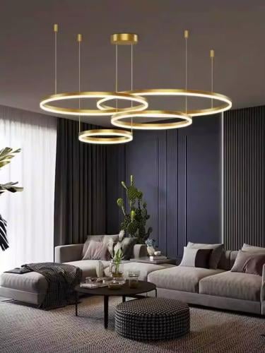 علاقي مودرن LED دائرية رباعي ذهبي