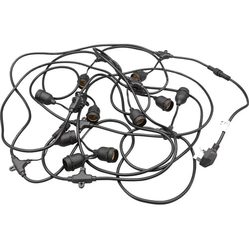 عقد بطول طول 10 متر اسود مع 10 لمبات