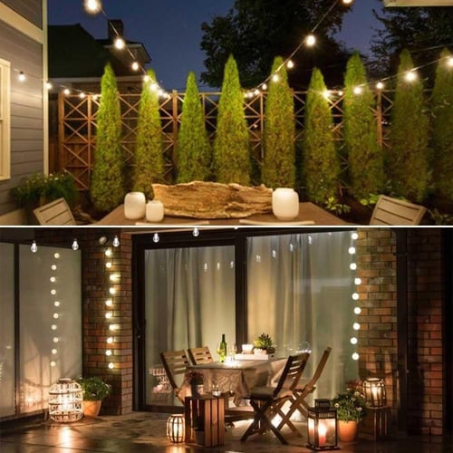 عقد بطول طول 10 متر اسود مع 10 لمبات