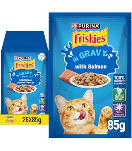 فريسكس اظرف للقطط بنكهة السلمون في المرق 85g