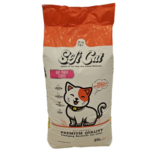 Soft cat رمل للقطط حجم ( كيلو17 ) 20L بروائح مختلف...