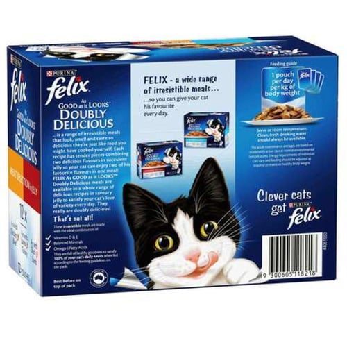 فيلكس كرتون أظرف للقطط لحوم منوعة 3 نكهات 12×85 قط...