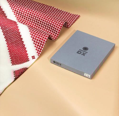 شماغ DX -شتوي أحمر مع بيج