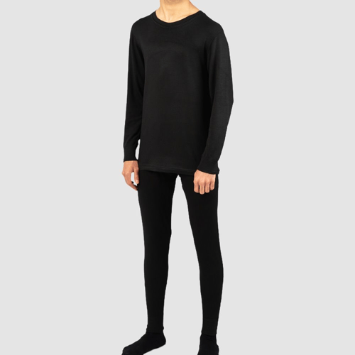 طقم بجامة شتوية ثيرمل أسود : شبابي