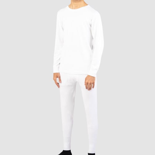 طقم بجامة شتوية قطن أسود: رجالي