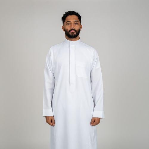 ثوب الأصيل سيجنتشر رجالي: سحاب (ساده)- أبيض