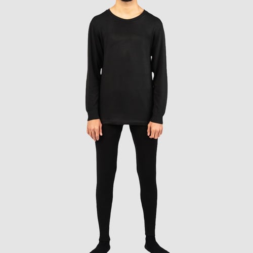 طقم بجامة شتوية ثيرمل أسود : شبابي