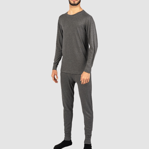 طقم بجامة شتوية ثيرمل رمادي غامق : شبابي